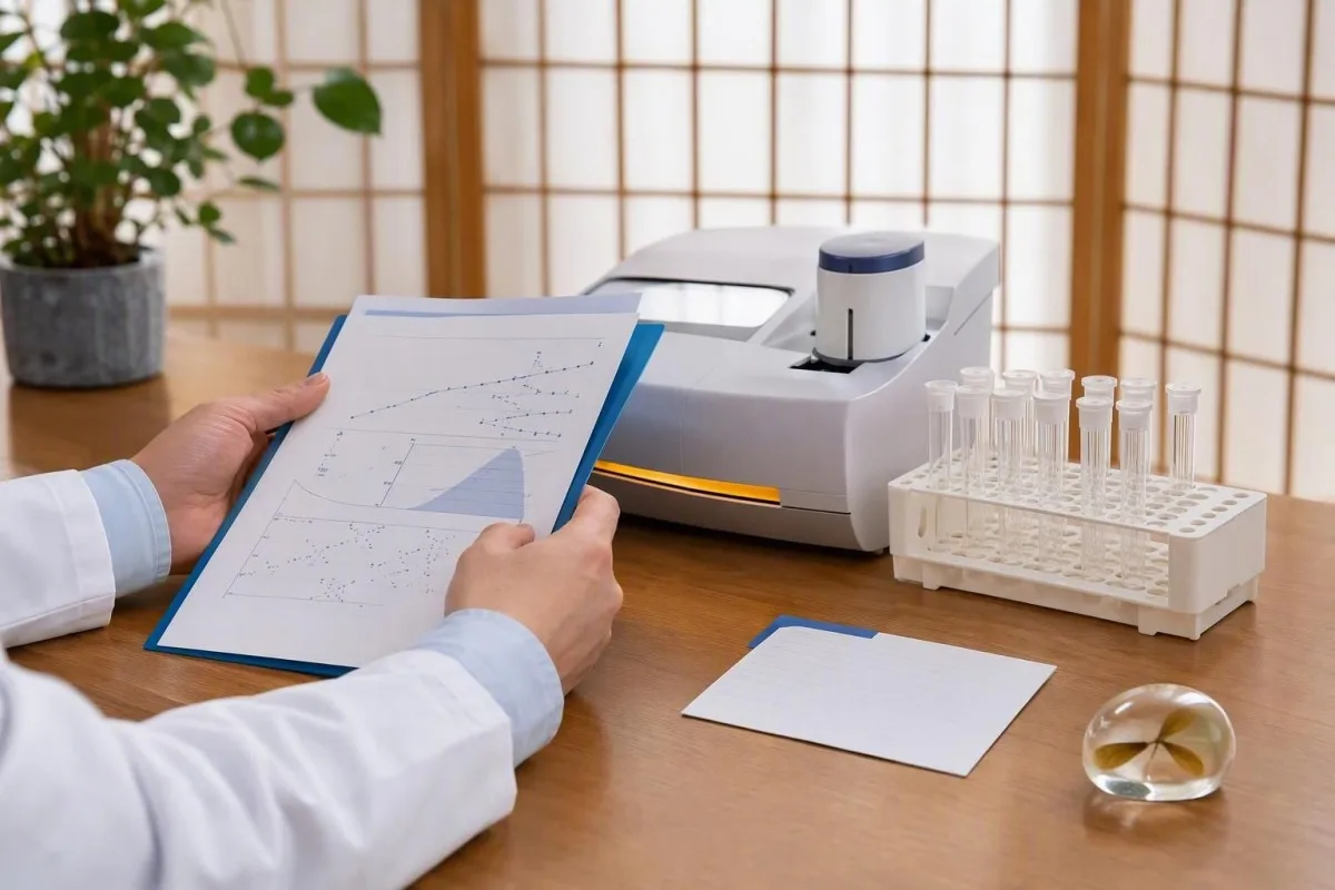 Follow-up dell'INR fuori range mostrato con calendario terapeutico e revisione dei risultati guidata dal medico