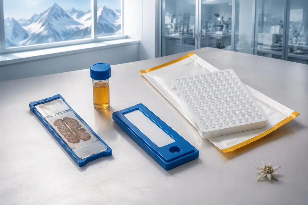 Anti-Hu antibody positive — serum assay materials arranged to illustrate different reporting methods