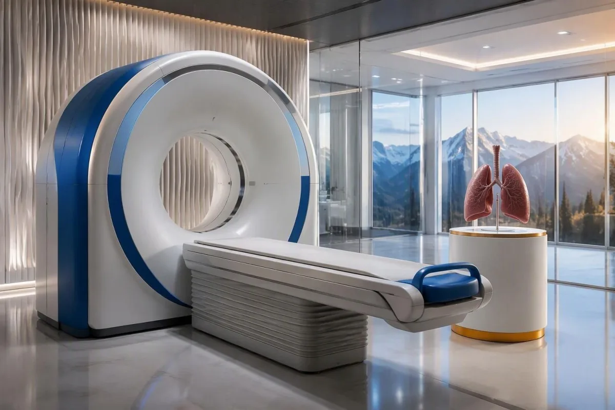 Anti-Hu antibody positive — chest imaging equipment used to investigate an associated lung cancer