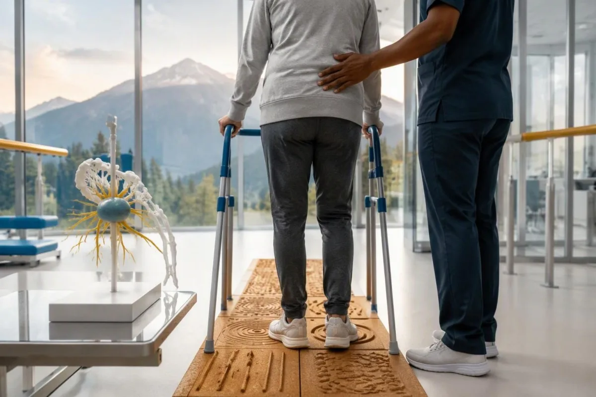 Anti-Hu antibody positive — supported balance rehabilitation for sensory loss during neurological follow-up