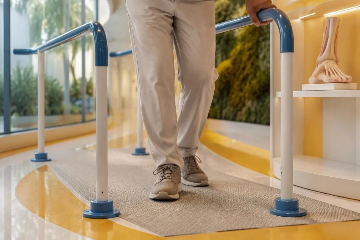 Anti MAG Antibodies: Linking High Levels to Numb Feet 15 Anti MAG antibodies symptom context shown by supported balance training focused on feet and an ankle model