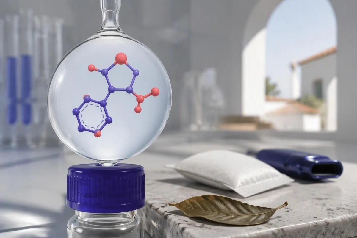Ilustrim molekular për testin e kotininës, që tregon metabolitin në një mjedis laboratorik të mostrës