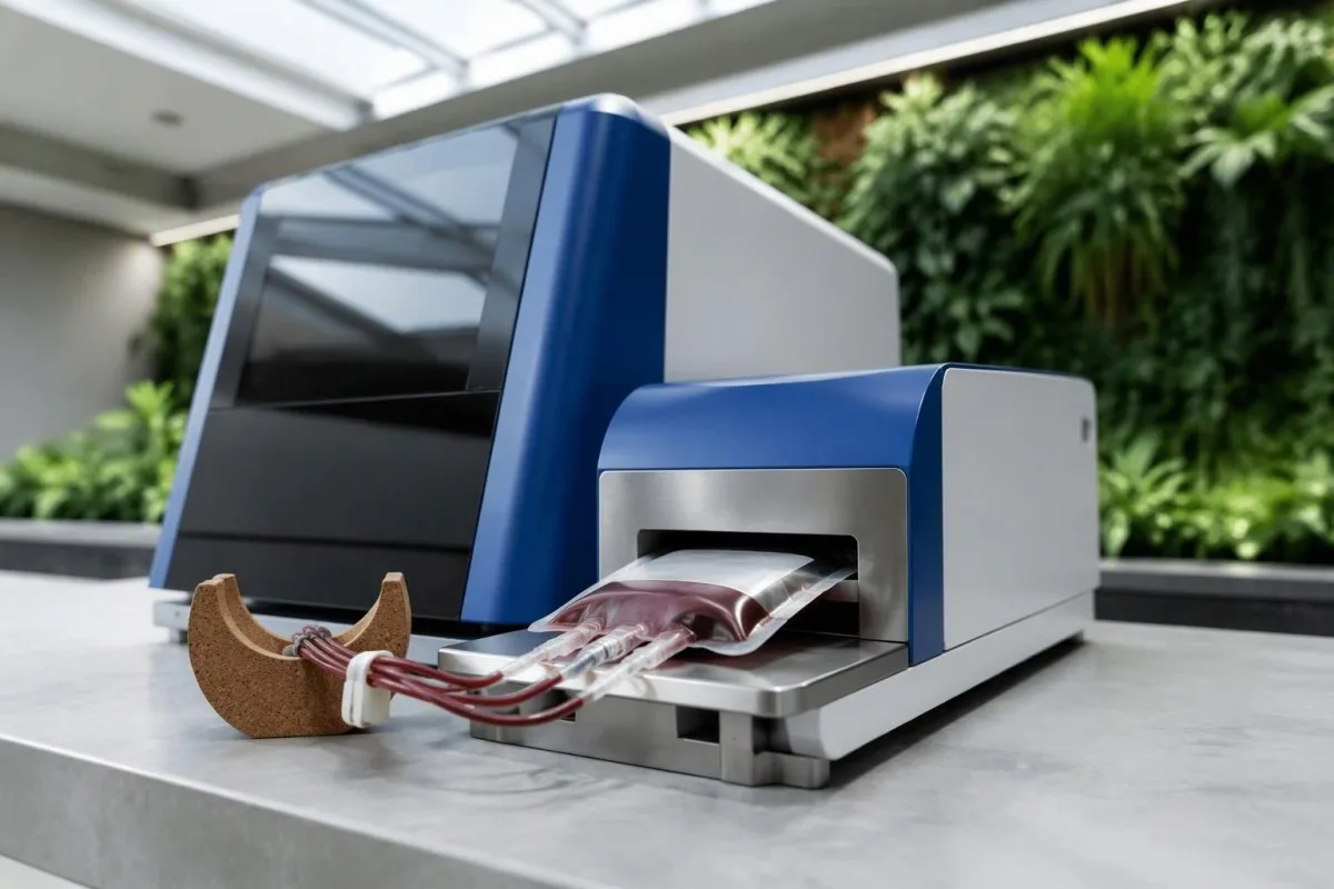 Crossmatch test workstation with donor-unit tracking equipment used for electronic compatibility checks