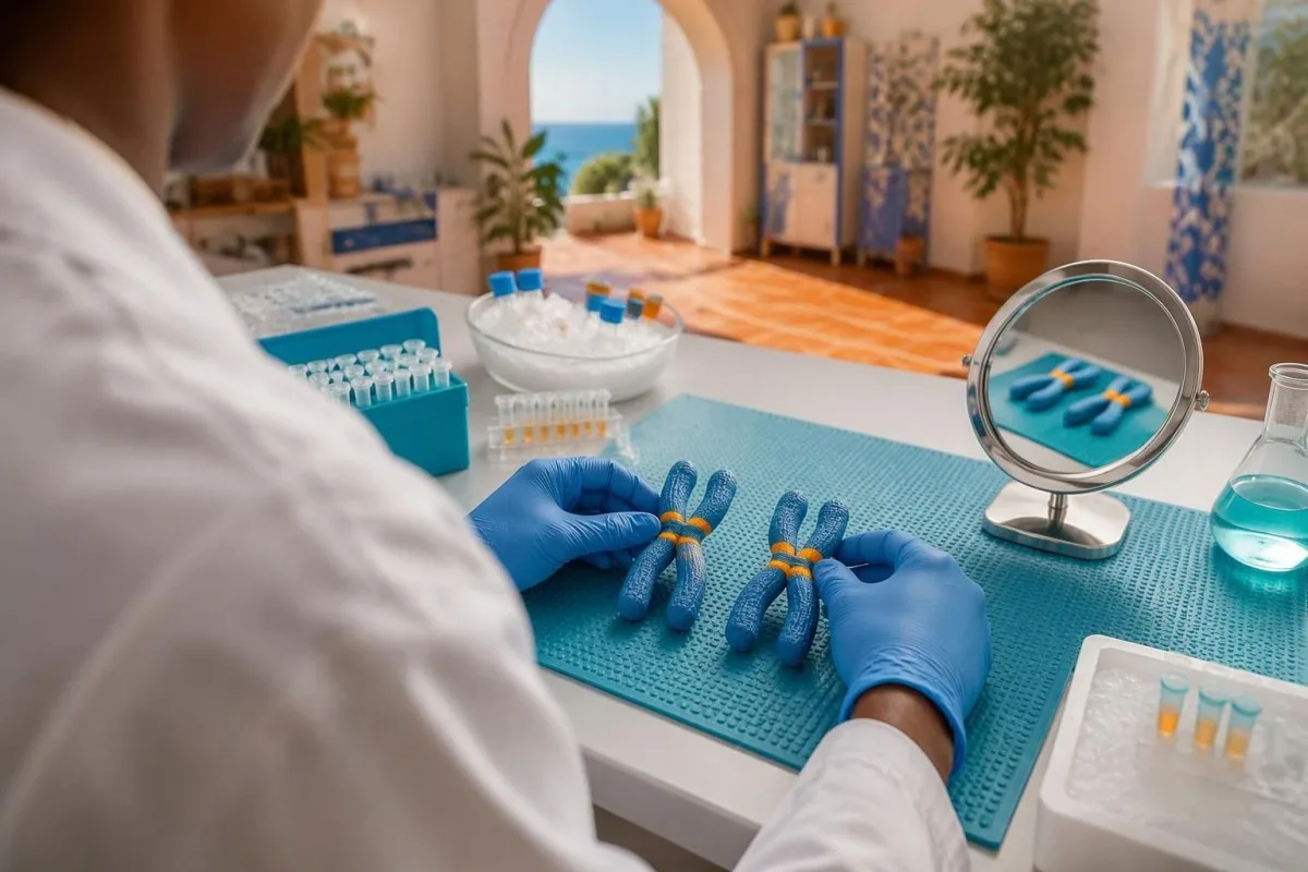 How Is Gaucher Disease Diagnosed? Enzyme to GBA1 Tests 8 How is Gaucher disease diagnosed? A laboratory specialist compares two GBA1 chromosome models.