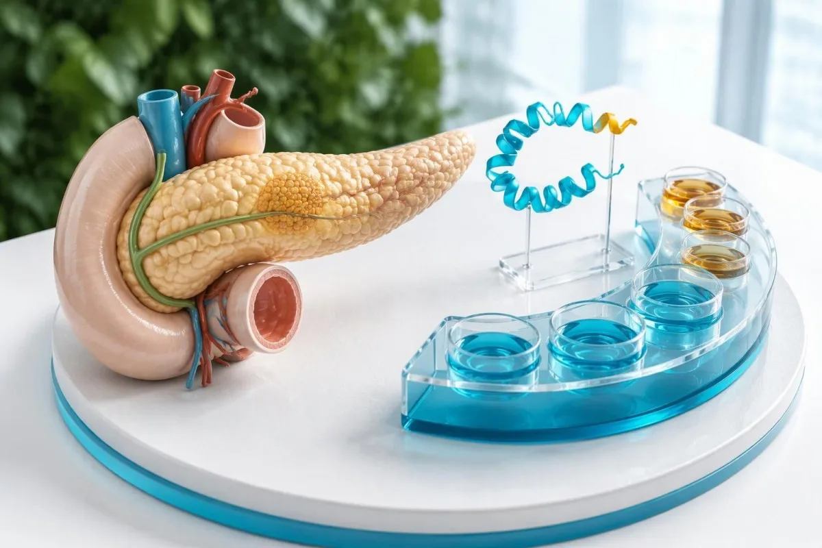 Proinsulintest: Erhöhte Werte und die Insulinom-Abklärung 3 Pankreas-Modell neben einer integrierten Laboruntersuchung von Proinsulin und Glukose