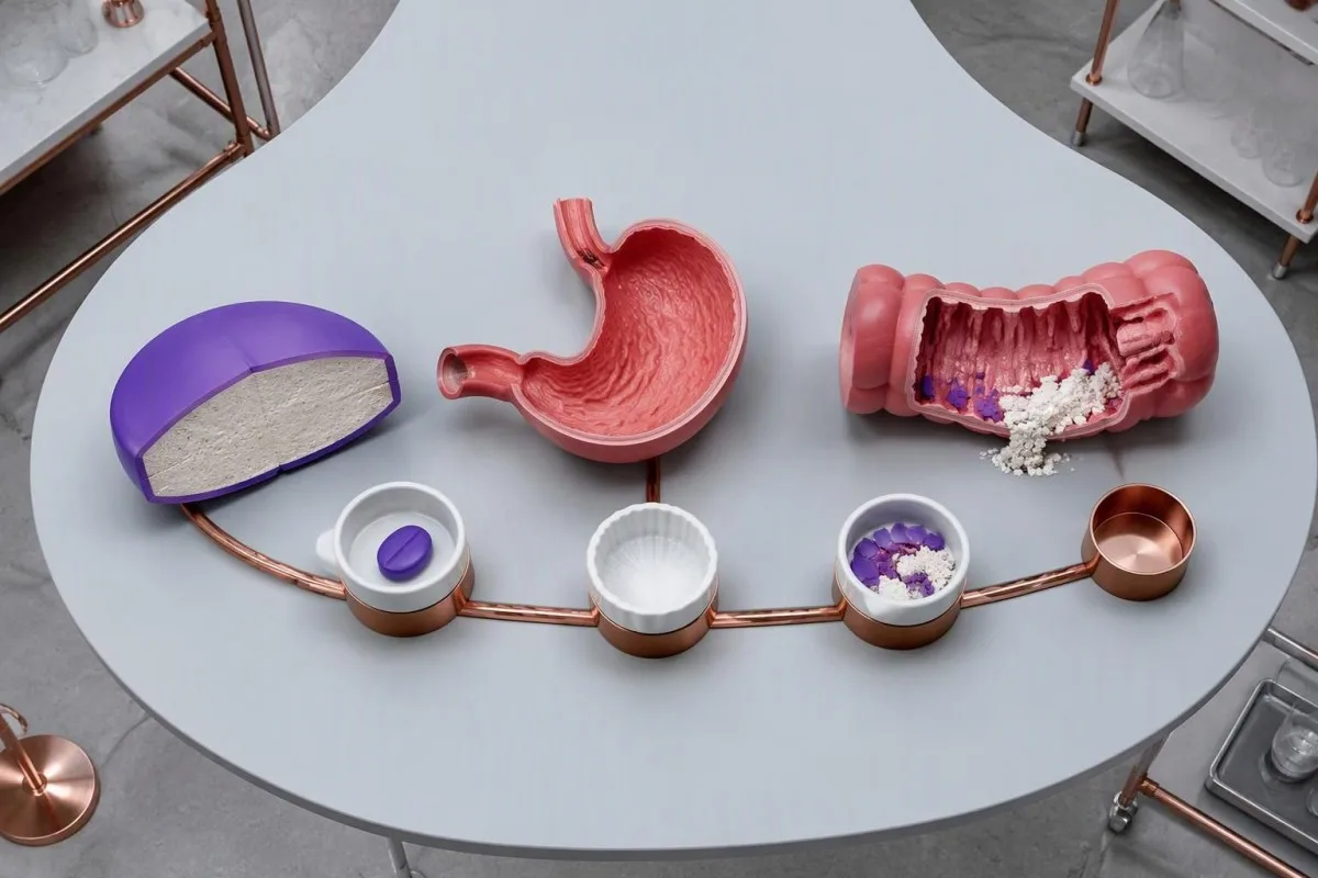 Salicylatniveau: Aspirintoksicitet og behandlingstidspunkt 5 Tidspunkt for måling af salicylatniveau illustreret med en model af en enterotablet og sekventielle laboratorieprøver