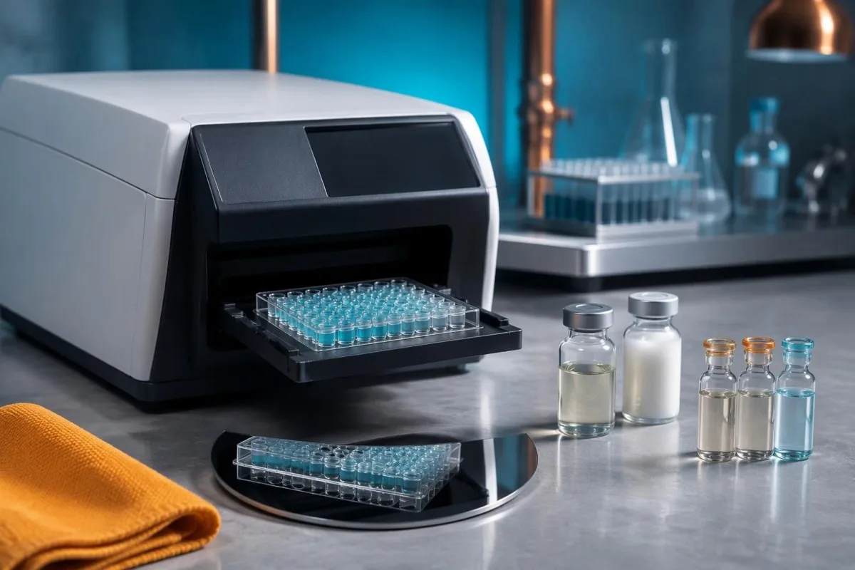 Tetanus immunity test analyzer with separate vaccine and immune globulin preparations nearby