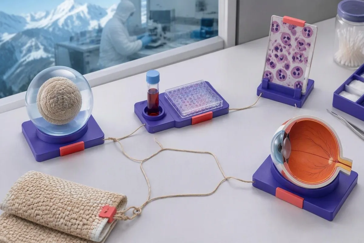 Toxocara Antibodies: When a Positive Result Needs Care 10 Toxocara antibodies diagnostic workflow using an assay plate, eosinophil slide and eye model