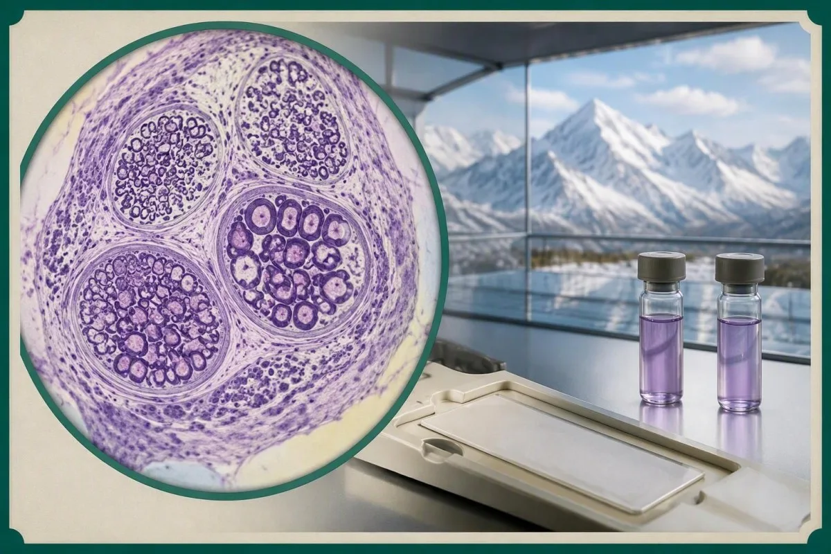 VEGF Blood Test: High Levels, Sampling and POEMS Clues 14 VEGF blood test monitoring context illustrated by myelin and axonal changes in a peripheral nerve model