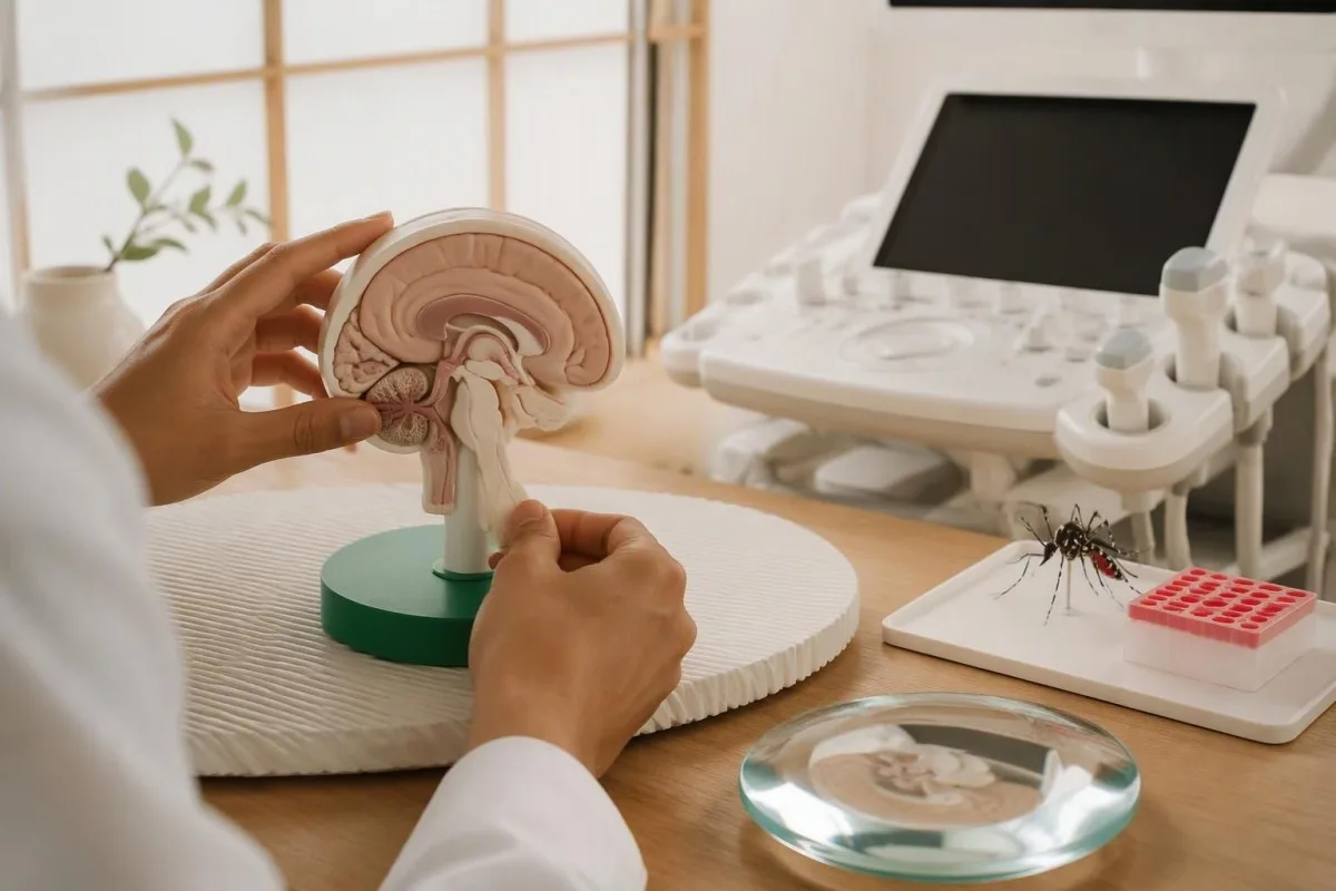 Zika Test Results: Understanding PCR, IgM and False Positives 12 Zika test results connected to specialist review of an unlabeled educational fetal brain model