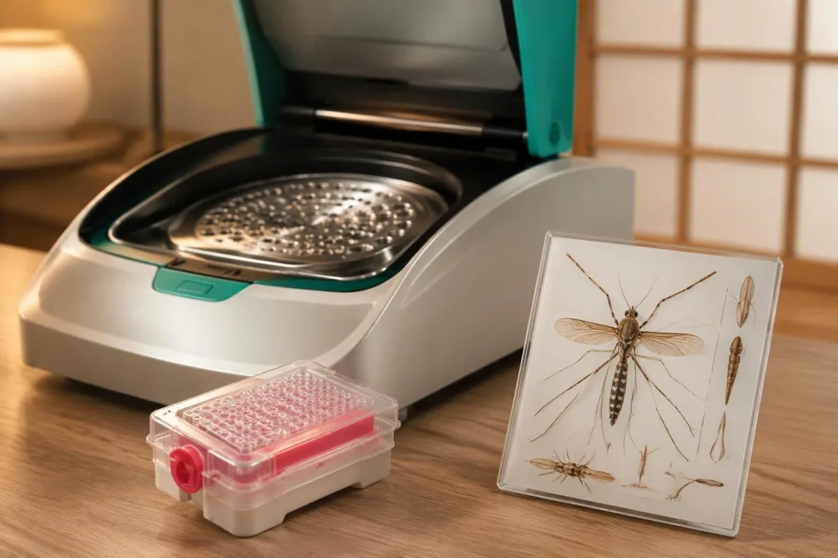 Zika Test Results: Understanding PCR, IgM and False Positives 7 Zika test results represented by a molecular testing instrument prepared for viral RNA detection